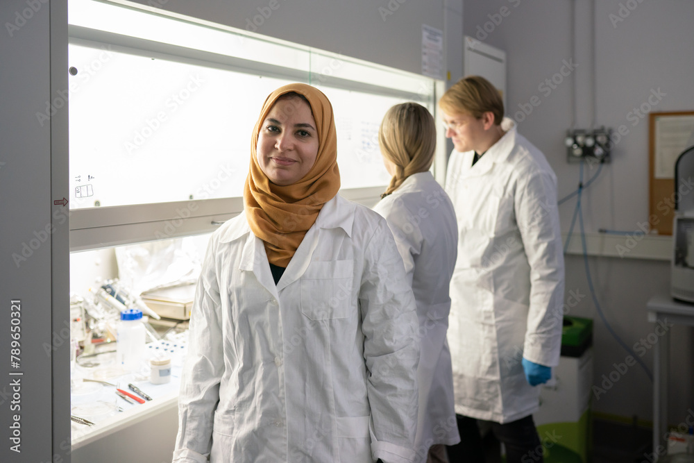 Portrait Of Muslim Scientist In The Lab Portrait Of Muslim Scientist In The Lab