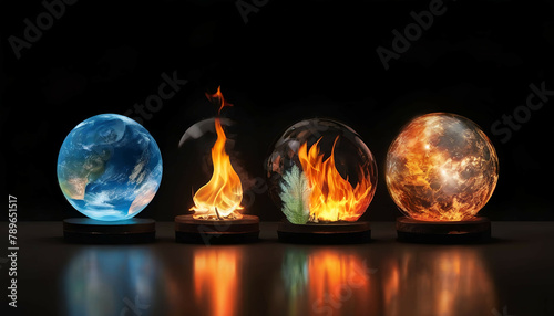 Five elements of nature air water fire earth space 