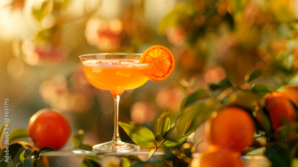 A refreshing cocktail made with Bacardi, orange juice, and a slice of