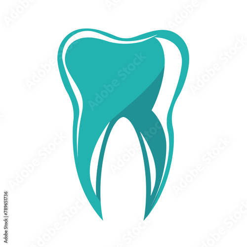 Simple tooth logo icon design flat vector illustration