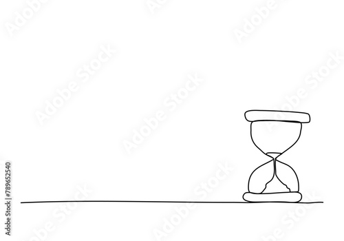 Hourglass. One line drawing vector illustration.