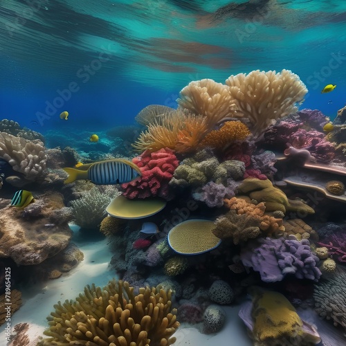 A colorful coral reef teeming with marine life4