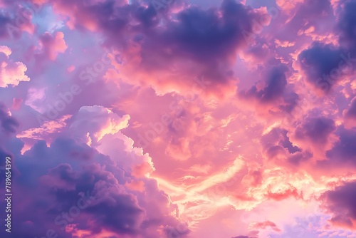 Pink and purple sky. Great sunset sky with clouds all possible shades of pink and purple, great nature background. .