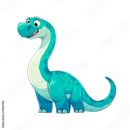 Dinosaur isolated on transparent background. Animal character concept. Cartoon illustration for design and print.