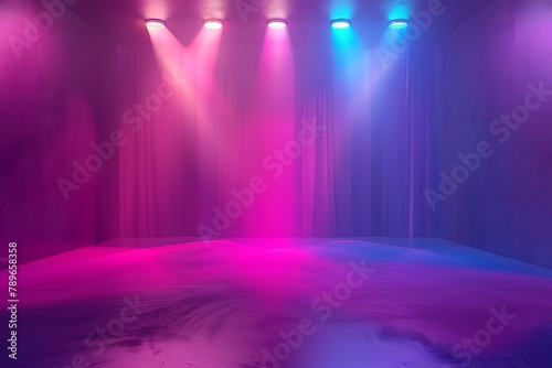 Spot Light Background. Spot light abstract club gallery theater interior 3d realistic background vector illustration .