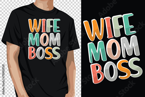 Wife Mom Boss SVG, Mother's Day Svg, Mom life Svg, Mom lover home decor Hand drawn phrases, Mothers Day typography t shirt quotes vector Bundle, Happy Mother's day SVG,Cut File Cricut, Silhouette photo