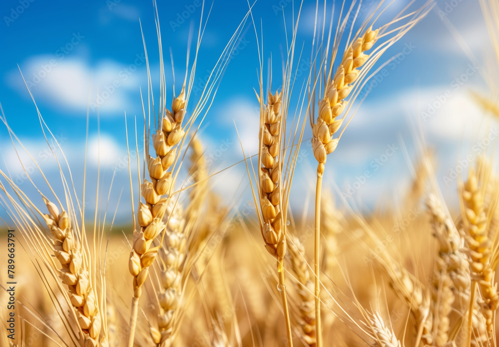 Summer landscape of a field of golden wheat on a bright sunny day Summer landscape of a field of golden wheat on a bright sunny day