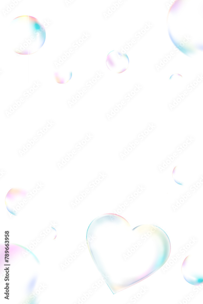Soap bubble png frame, holographic design on transparent background