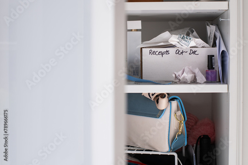 receipts in a box photo