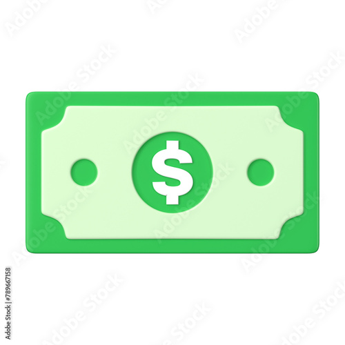 3D dollar png bill, money clipart, financial business on transparent background