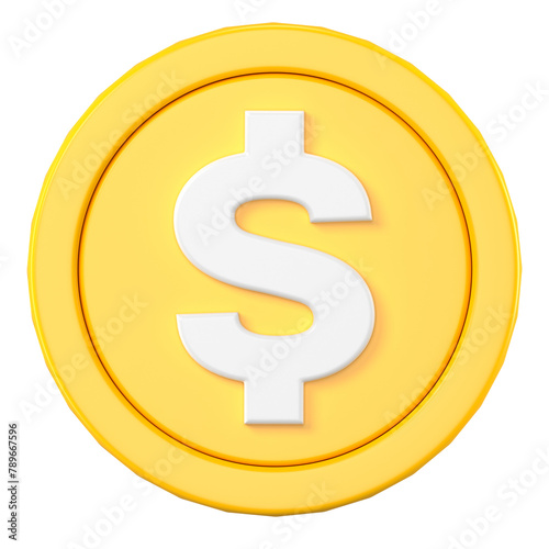 US Dollar coin png, 3D sticker, American currency exchange on transparent background