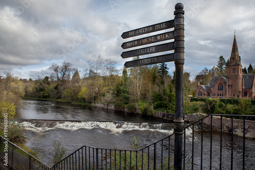 The River Ericht. River in Perthshire, Scotland  from the rivers Blackwater and Ardle at Bridge of Cally. It runs  to River Isla, and the River Tay. Cuts Craighall Gorge and of Blairgowrie and Rattray