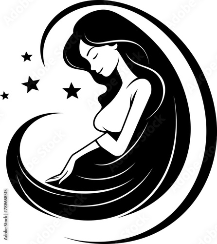 Expectant Euphoria Radiant Mother to Be Design Maternal Melody Joyful Pregnant Woman Emblem
