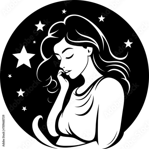 Divine Expectancy Smiling Pregnancy Icon in Emblem Maternity Magic Happy Expectant Mother Logo