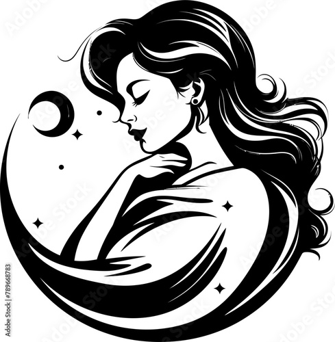 Mamas Radiance Joyful Pregnant Woman Icon Maternal Marvel Smiling Pregnancy Vector Design