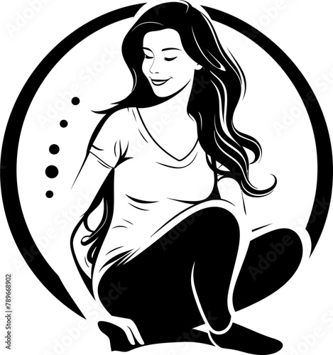 Maternity Magic Radiant Pregnancy Emblem Pregnancy Paradise Joyful Pregnant Woman Icon