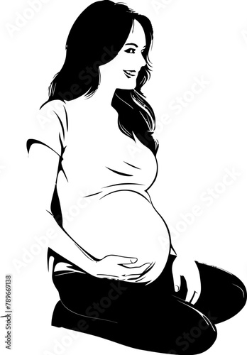 Joyful Blossom Radiant Pregnant Woman Logo Icon Mamas Joy Happy Pregnant Woman Logo Design