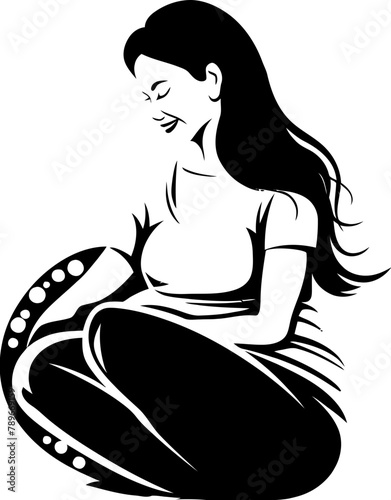 Miracle Mama Happy Pregnancy Icon in Emblem Blossoming Radiance Radiant Pregnancy Vector Design