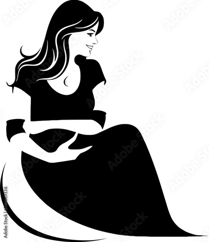 Maternal Miracle Happy Pregnancy Icon Pregnancy Positivity Joyful Mom to Be Emblem