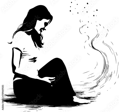 Pregnancy Positivity Joyful Pregnant Woman Vector Mamas Radiance Radiant Mother to Be Logo