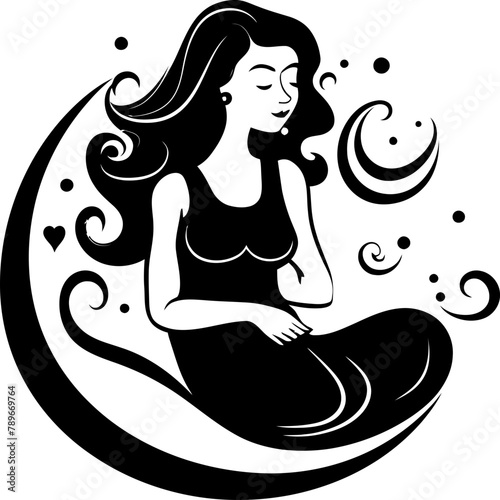 Joyful Journey Joyful Pregnant Woman Vector Mamas Radiance Happy Expectant Mother Icon in Logo