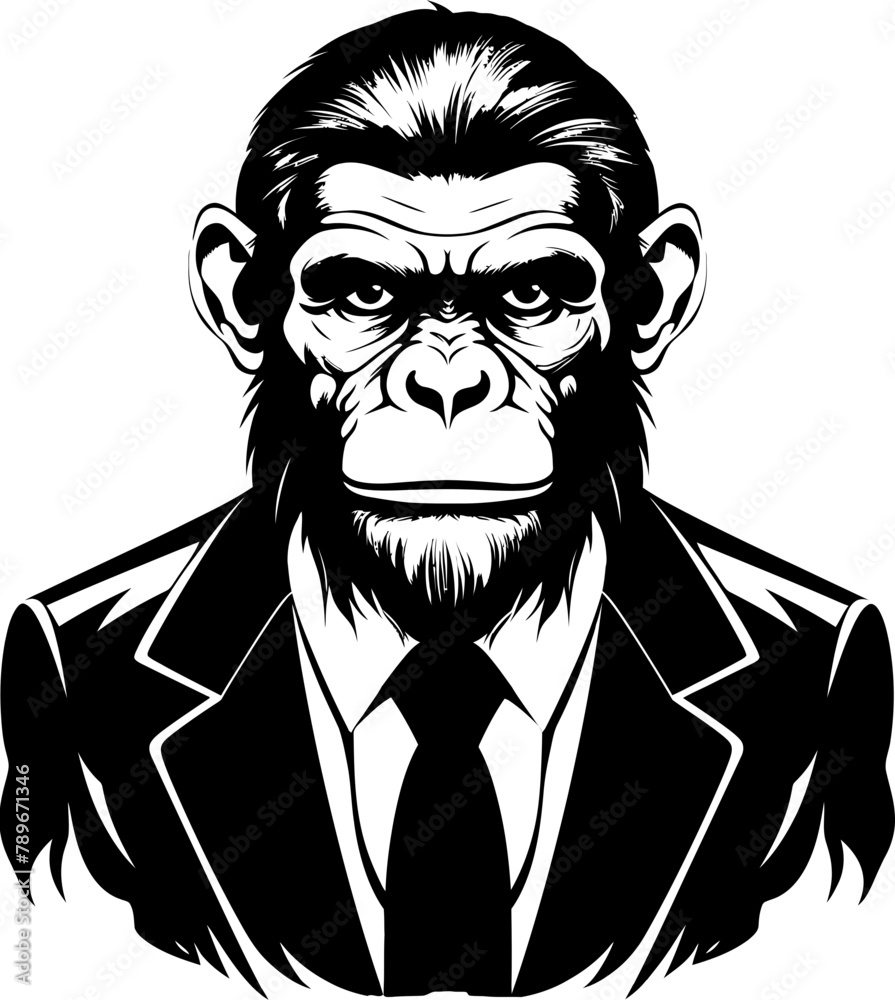 Executive Elegance Suited Chimpanzee Icon Emblem Chic Chimp Charm Stylish Chimpanzee in Business Suit Logo Executive Elegance Suited Chimpanzee Icon Emblem Chic Chimp Charm Stylish Chimpanzee in Business Suit Logo