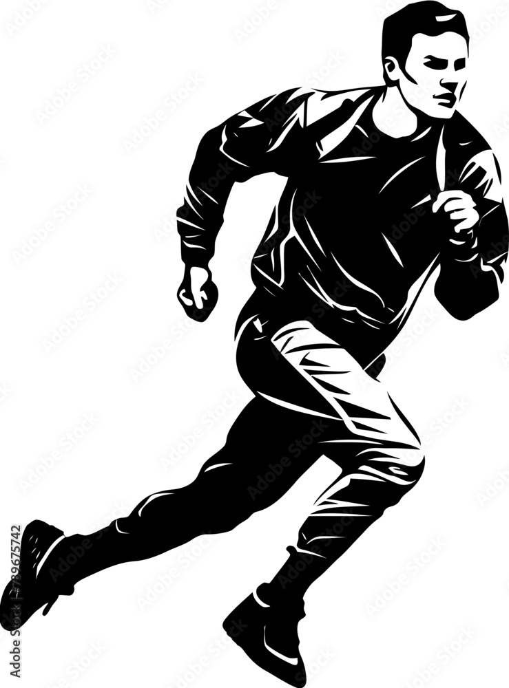 Marathon Momentum Athlete Logo Vector Dash Dynamics Marathon Runner Symbol