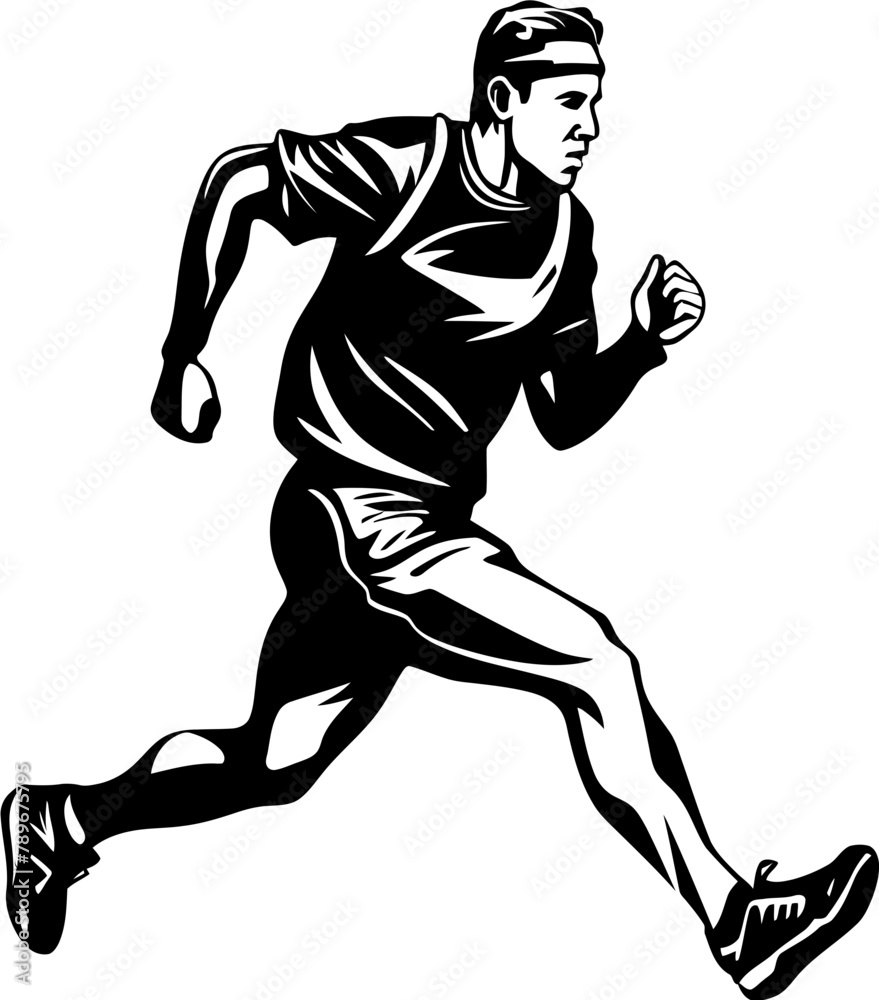 Speed Streak Runner Logo Vector Endurance Edge Marathon Runner Icon Emblem