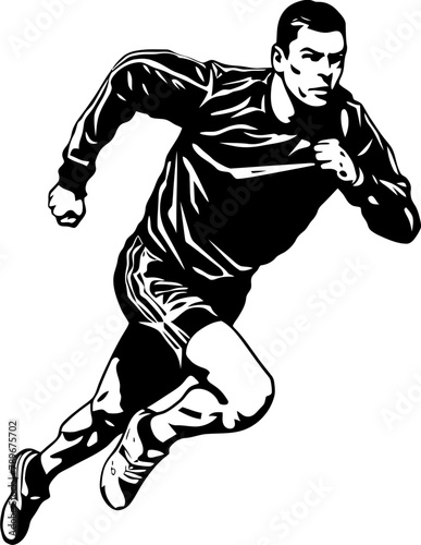SprintStride Marathon Runner Icon Endurance Emblem Running Side View Logo