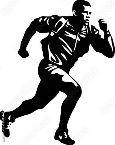 Velocity Vista Runner Side View Emblem Marathon Momentum Athlete Logo Vector