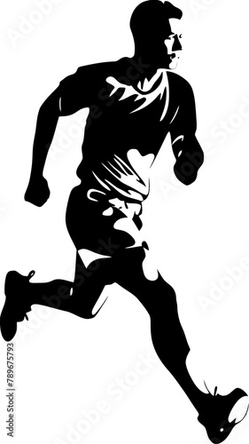 Sprint Style Running Side View Emblem Design Speed Streak Runner Logo Vector