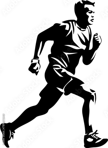 Sprint Supreme Running Side View Emblem Design Marathon Motion Runner Logo Symbol
