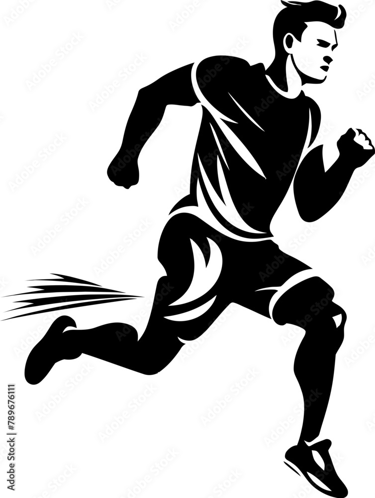 Marathon Mastery Running Side View Emblem Sprint Supreme Dynamic Runner Icon