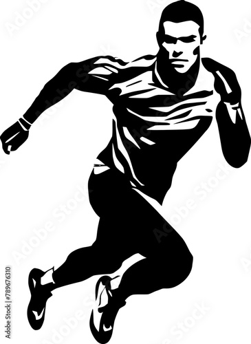Marathon Majesty Running Iconic Symbol Fast Track Runner Side View Logo Vector
