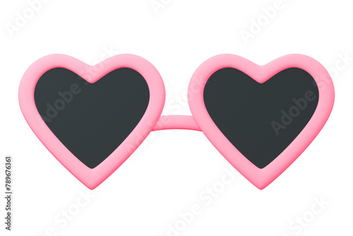 Heart sunglasses png sticker, accessory 3D cartoon transparent background