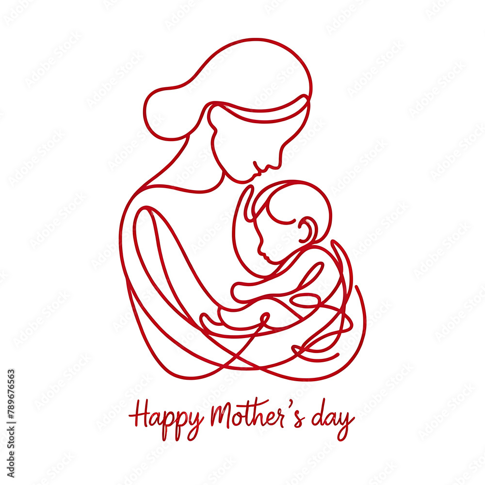 Happy Mother's Day abstract art Calligraphy with heart-shaped flower decoration or Mother's Day background. Mother's Day text for holiday graphic card, line art flower and botanical leaves, poster. Happy Mother's Day abstract art Calligraphy with heart-shaped flower decoration or Mother's Day background. Mother's Day text for holiday graphic card, line art flower and botanical leaves, poster.