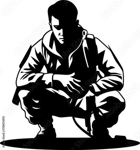 Patriot Pinnacle Military Iconic Symbol Valor Vision Soldier Emblem Design