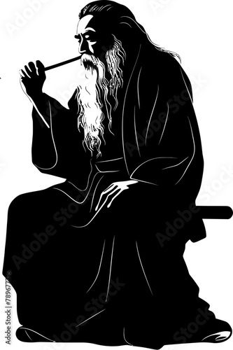 Antique Aroma Ancient Gentleman Logo Revered Rapture Asian Smoker Icon