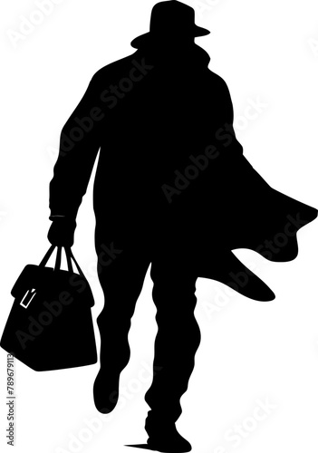 Pillaged Purse Robber Emblem Design Cunning Cargo Stolen Bag Symbol Emblem