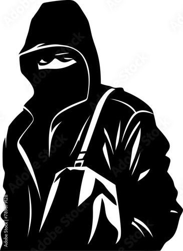 Looted Loot Robber with Stolen Bag Icon Logo Covert Cache Stolen Bag Emblem Design