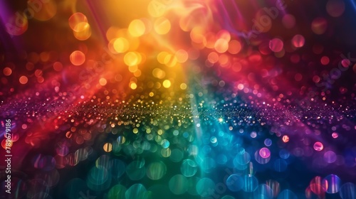 A colorful abstract background with many different colored lights, AI photo