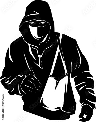 Sackful Swindle Stolen Bag Emblem Raided Riches Robber Vector Logo