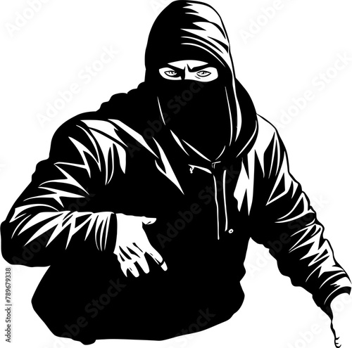 Larceny Looter Robber Emblem Design Swiped Satchel Stolen Bag Icon