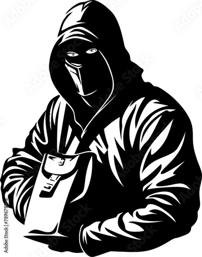 Swiped Satchel Stolen Bag Icon Thiefs Trophy Robber with Loot Vector