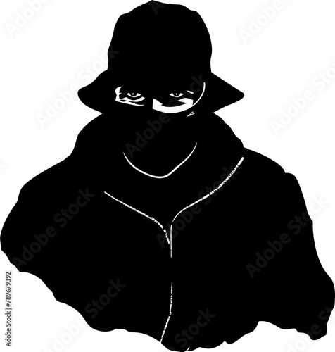 Looted Luggage Robber with Stolen Goods Icon Purloined Pack Stolen Bag Emblem