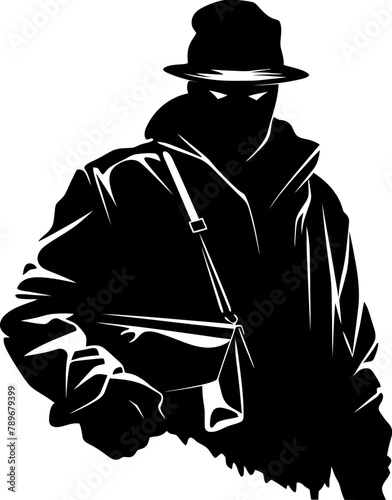 Raided Riches Stolen Bag Emblem Design Plundered Purse Robber Vector Logo