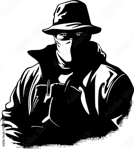 Haul Heist Robber Vector Logo Stealthy Snatch Stolen Bag Icon Design