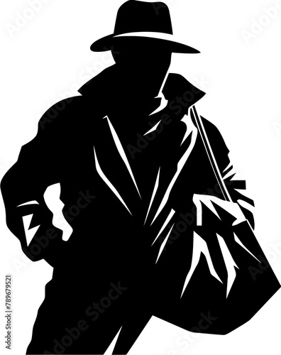 Looted Luggage Stolen Bag Logo Purloined Pack Robber with Stolen Goods Icon
