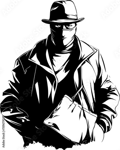 Purloined Pack Stolen Bag Emblem Design Snatched Swag Robber Vector Logo