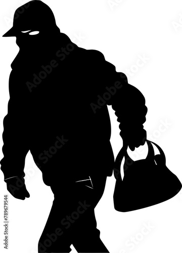 Raided Riches Stolen Bag Emblem Plundered Purse Robber Vector Logo